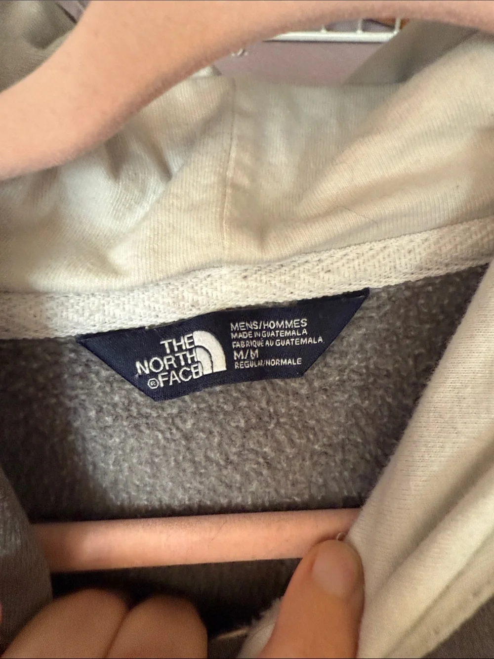 The North Face Gray Hoodie with Red, White & Blue Logo